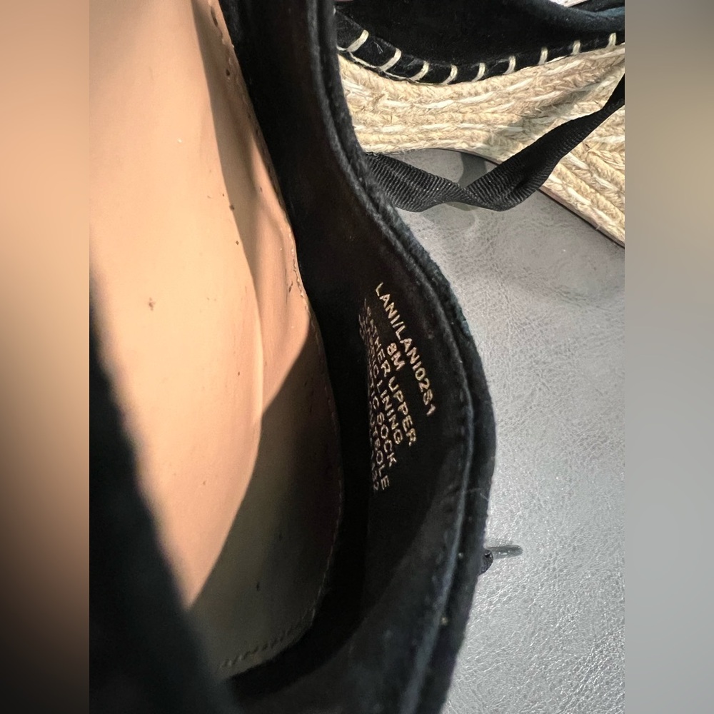 Steve Madden Lani Black Espadrille Wedge Sandals - Picture 5 of 8
